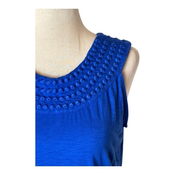 Tommy Bahama Dress Women XXS Blue Knit‎ Pearl Embroidered Shift Mini Preppy - Picture 6 of 9